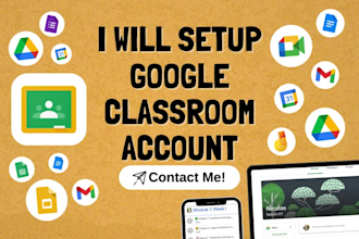 setup google classroom account with assignment and quizzes