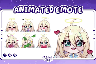 create custom animated twitch alert or emote for vtuber