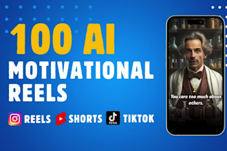 create 100 ai motivational reels, shorts, and tiktok
