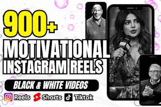create black and white motivational instagram reels, youtube shorts, tiktok