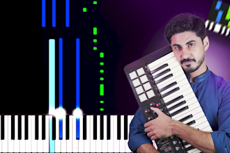 create synthesia piano tutorial, midi or sheet from any song