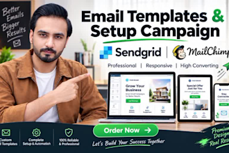 do awesome mailchimp, sendgrid email template and setup