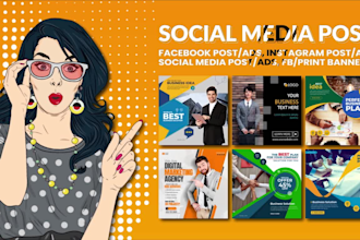 design social media post facebook post instagram post banner ads