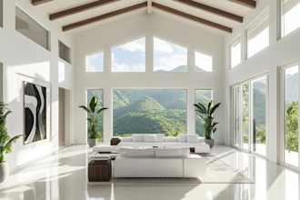 design living room in 3d and interior render