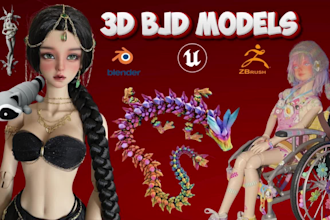 do 3d ball jointed articulated puppet action figure fand bjd doll for printing