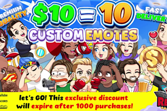 draw high quality custom emotes for twitch, discord, youtube