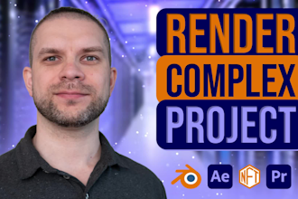 render complex blender3d after effects premierepro project, 2d 3d nft collection