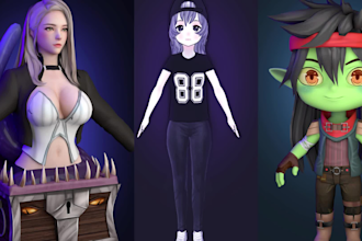 design and rig a high quality 3d model for vtuber  and vrchat