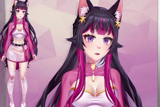design and rig 2d vtuber model, anime vtuber model, vtuber rigging, live2d model
