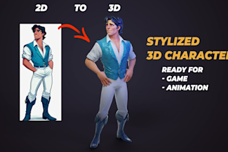 do 3d model character stylized for game assets and animation