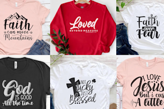 do christian typography t shirt design in just 1 day