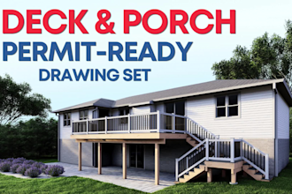 create deck, porch, covered deck drawing sets for permit