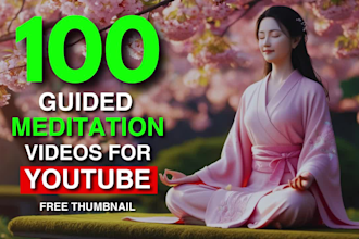 create 100 guided meditation videos for your youtube channel