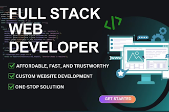 do website development as full stack web developer, front end, backend developer