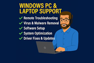 fix windows PC and provide remote tech support