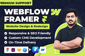 design or redesign stunning website using webflow or framer