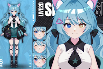 design and rigging live2d model art character for vtuber