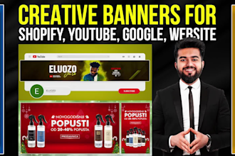 design banners for shopify, youtube, google, and website