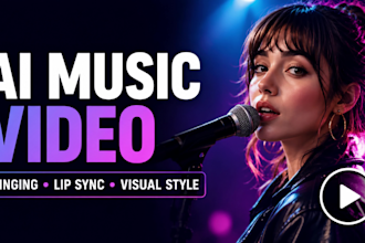 create ai music video with singing, lip sync, and 3d lyric music video