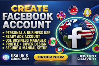 create facebook account for personal or business use USA, global