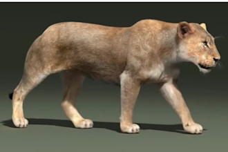 do realistic 3d animal animation, cgi 3d animal model, 3d animal compositing