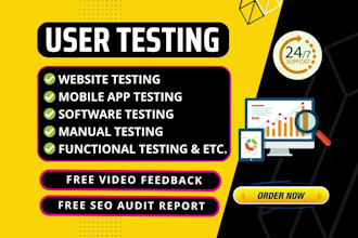 user testing and review website or app with video feedback