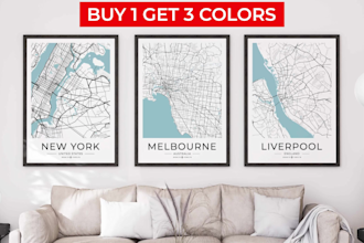 design any city or region wall map poster