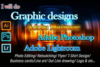do graphic design adobe photoshop, illustrator, lightroom works professionally