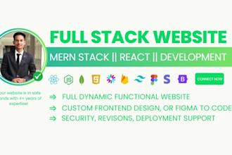 build a mern stack website with react, nodejs and mongodb