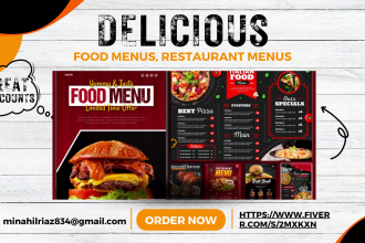 do menu design, restaurant menu design, food menu design in 24hrs