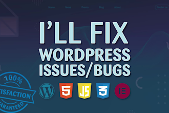 fix wordpress website issues, errors, bugs, HTML CSS, elementor pro expert help