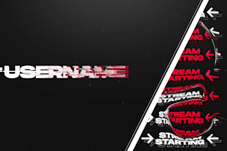 create animated liquid stream overlay pack red style for twitch