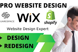 do your wix shopify squarespace website design and redesign