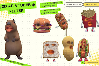 create custom face tracking ar vtuber filter 3d model for streaming