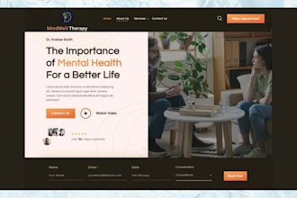 design therapy, wellness, hospital, practitioner website