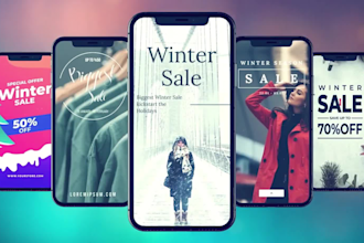 create modern animated instagram story video ad or promo video