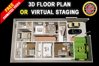 realistic 3d floor plan, house plan, exterior, interior