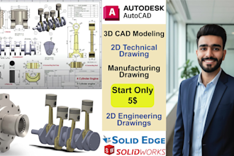 create 2d technical and manufacturing drawings for mechanical engineering