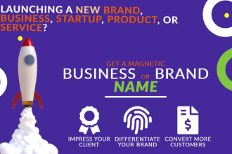 create a magnetic premium brand name with domain