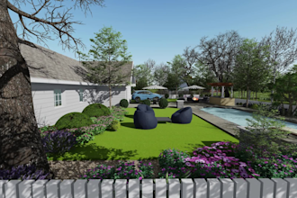 design your landscape, garden, backyard, patio with 3d renderings