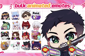 create custom animated twitch emote for vtuber in bulk