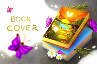 draw cute children book cover