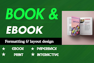 design and format cookbooks, recipe books, and book and ebook formatting