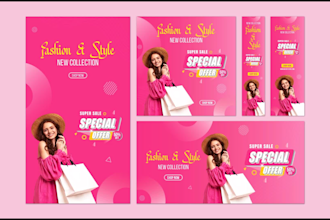 design attractive website banner, slider, cover