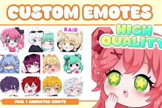 draw twitch chibi emotes and subbadges for your stream