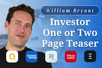 write and design a high impact investor one pager