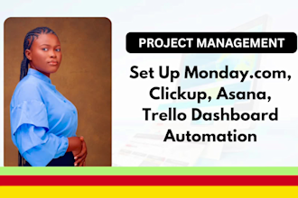 set up monday com, clickup, asana, trello dashboard automation
