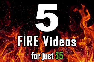 make 5 fire flame logo intro video
