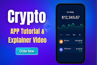 create HD crypto app tutorial or promo or explainer video with pro voiceover