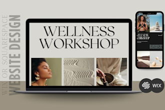 design a wix or squarespace wellness website, fitness or spa squarespace website